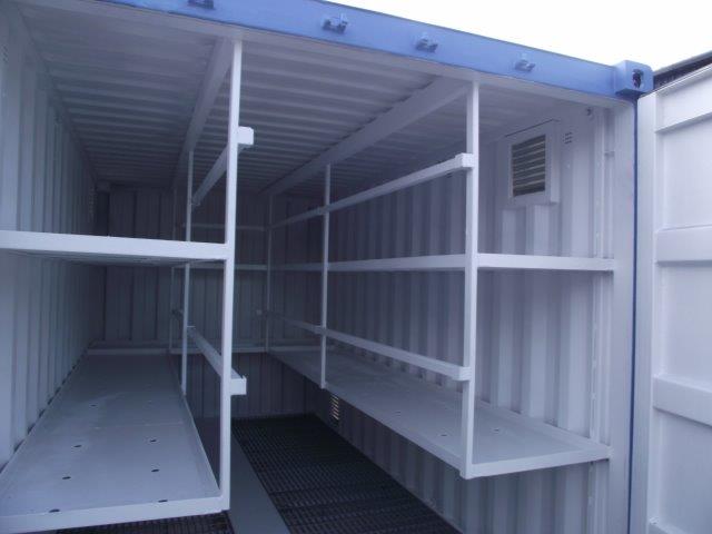 a white container with shelves